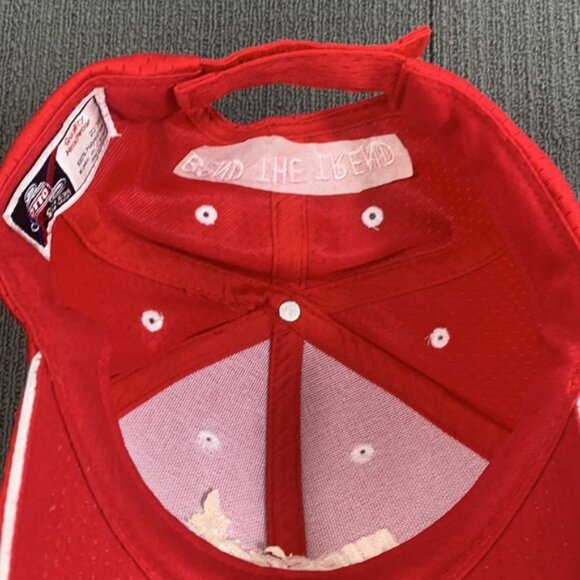 NIPSCO Baseball Hat Cap Mens OSFM Red White Jersey Mesh Strapback Indiana OTTO - Picture 11 of 12